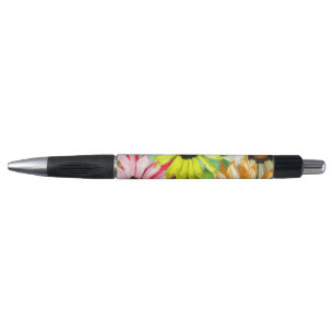 Farbenfrohe, blumengeschmückte Regenbogen-Blume Kugelschreiber