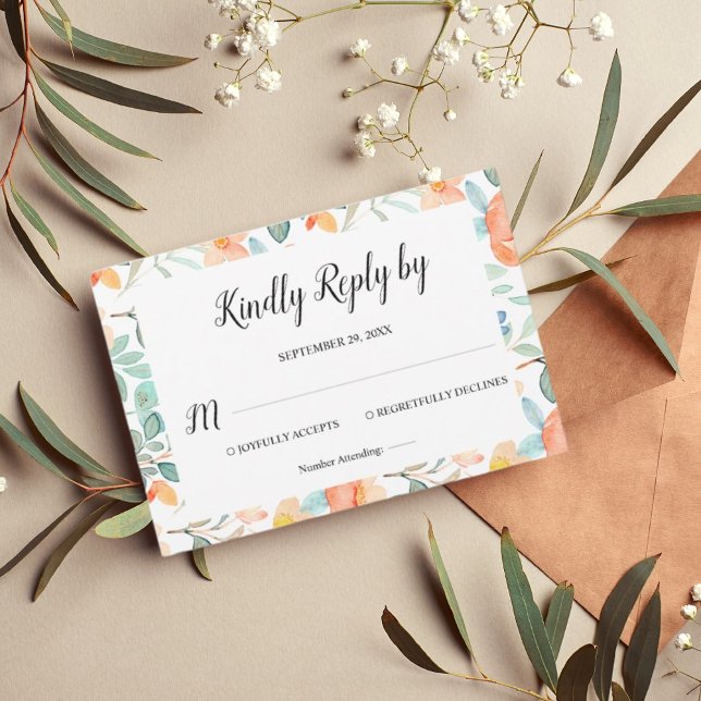 Farbenfrohe blumengeschmückte UAWG RSVP Karte (Von Creator hochgeladen)