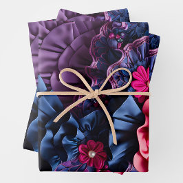 Farbenfrohe Blumengestelle Art Wrapping Paper Shee Geschenkpapier Set