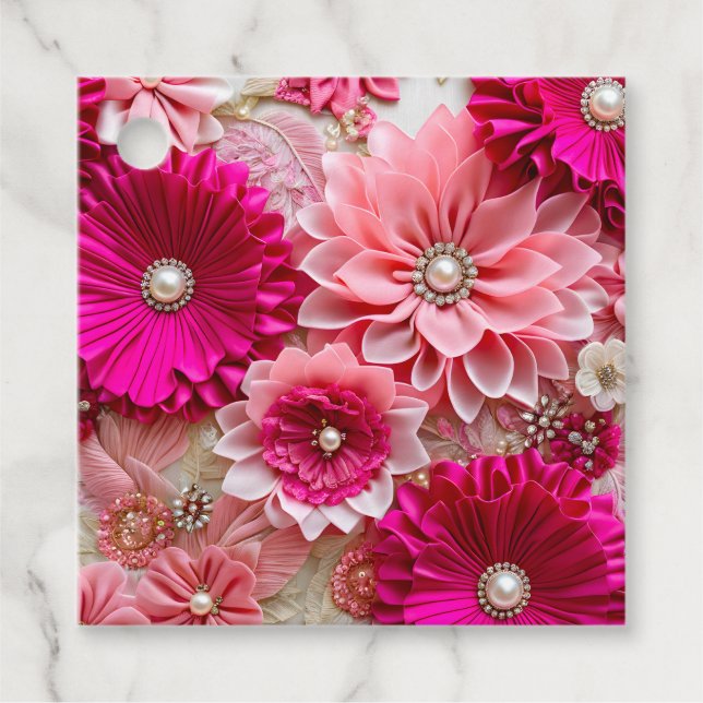 Farbenfrohe Blumengestelle Kunst - Geschenkartikel Geschenkanhänger (Vorderseite)