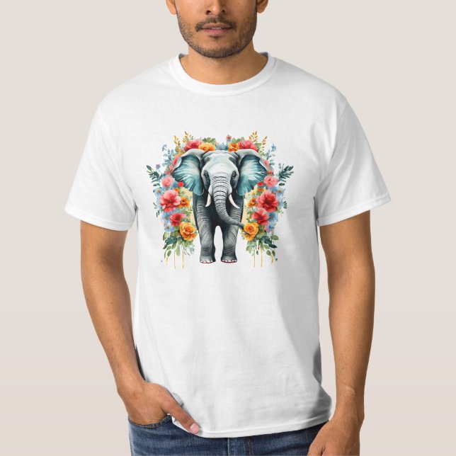Farbenfrohe Blumengestelle T-Shirt (Vorderseite)