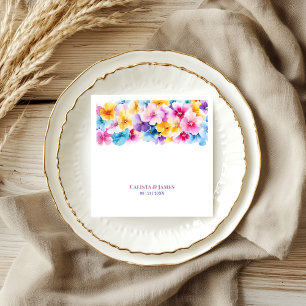 farbenfrohe Blumenhochzeit Serviette