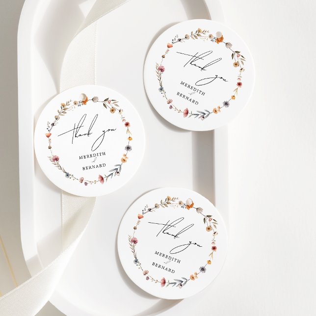 Farbenfrohe Blumenhochzeit Vielen Dank Geschenkanhänger (Von Creator hochgeladen)