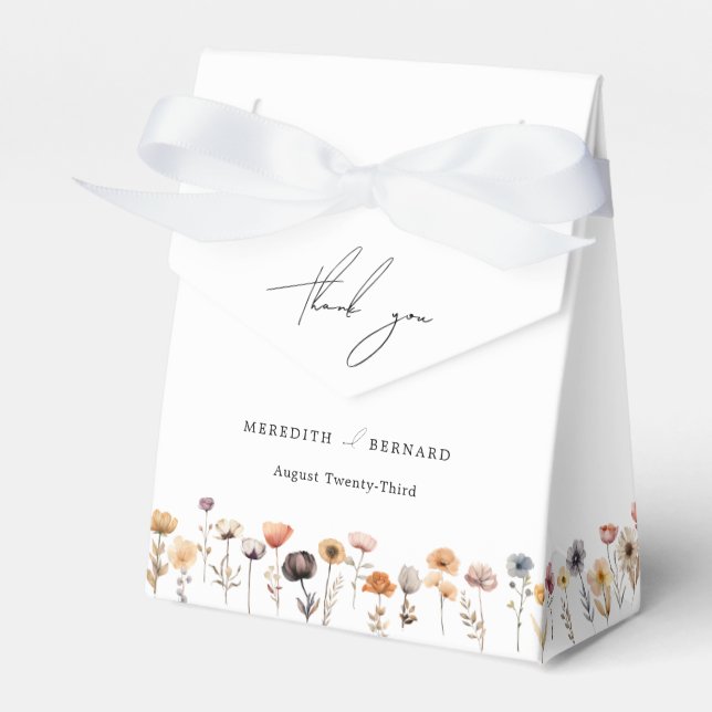 Farbenfrohe Blumenhochzeit Vielen Dank Geschenkschachtel (Vorderseite)
