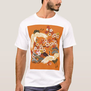 Farbenfrohe Blumenkrane Sakura Muster T-Shirt