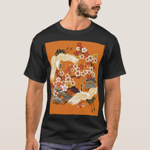 Farbenfrohe Blumenkrane Sakura Muster T-Shirt