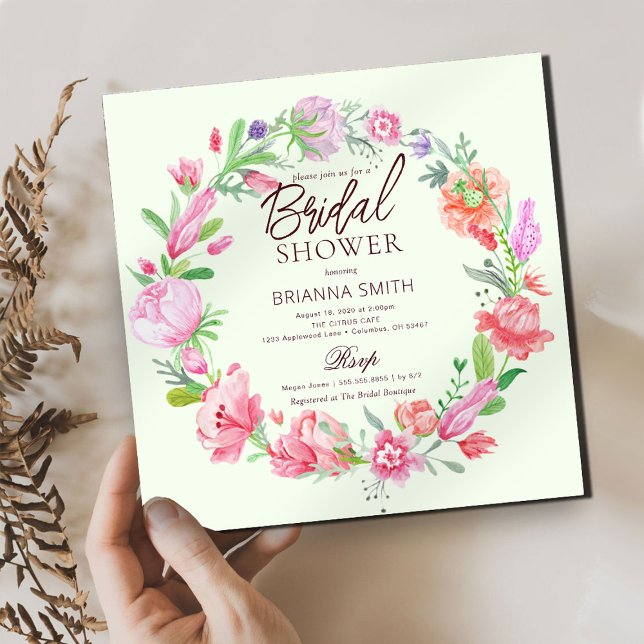 Farbenfrohe Blumenkronendusche Einladung (Von Creator hochgeladen)