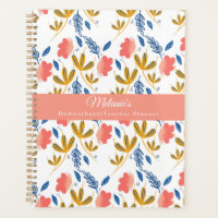 Farbenfrohe Blumenlehrerin Schule Schulplaner