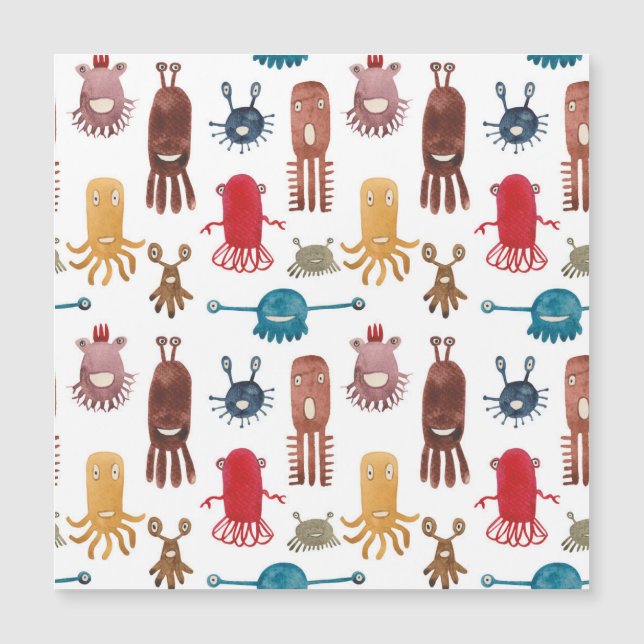 Farbenfrohe BlumenMandala: Vintag handGezeichnet Magnetkarte (Vorderseite)