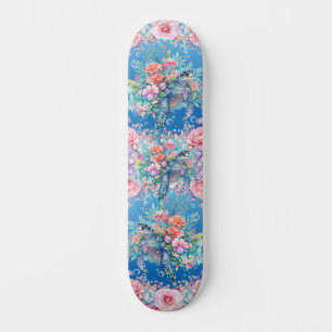 Farbenfrohe Blumenmeerschildkröte Wide Skateboard