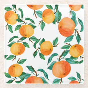 Farbenfrohe Blumenmischung: Aquarellfarben-Illustr Glasuntersetzer