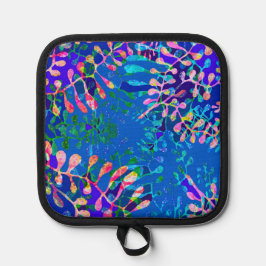 Farbenfrohe Blumenmotive Oven Mitt Topflappen