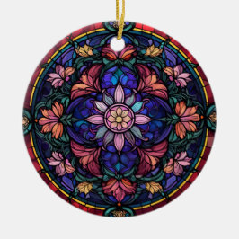 Farbenfrohe Blumenmozaik Keramik Ornament