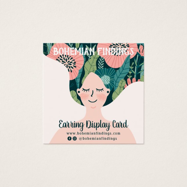 Farbenfrohe Blumenmuster boho Abbildung Ohrfeige (Vorderseite)