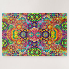 Farbenfrohe Blumenmuster Bouquet Mandala Puzzle