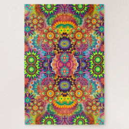 Farbenfrohe Blumenmuster Bouquet Mandala Puzzle