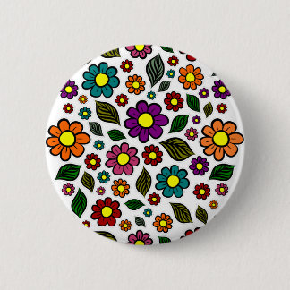 Farbenfrohe Blumenmuster Button