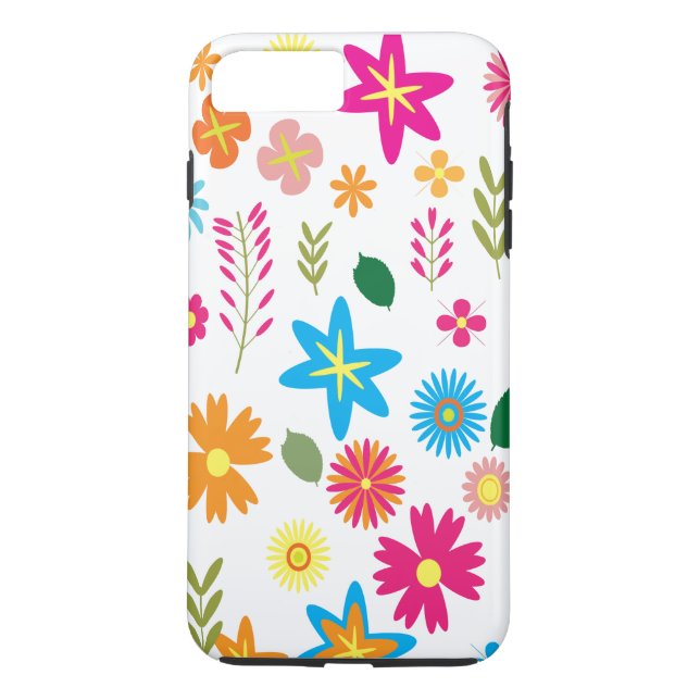 Farbenfrohe Blumenmuster Case-Mate iPhone Hülle (Rückseite)