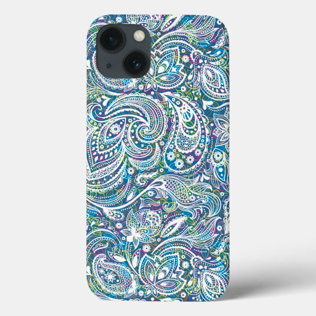 Farbenfrohe Blumenmuster Case-Mate iPhone Hülle (Rückseite)