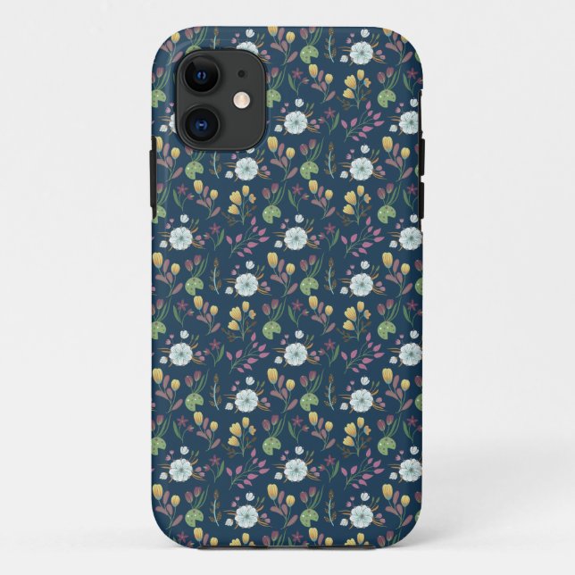 Farbenfrohe Blumenmuster Case-Mate iPhone Hülle (Rückseite)