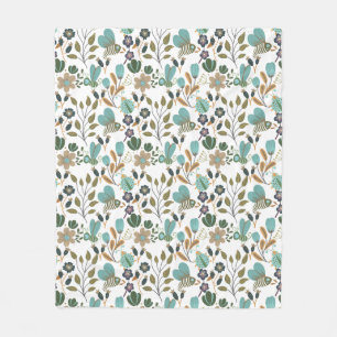 Farbenfrohe Blumenmuster Fleecedecke