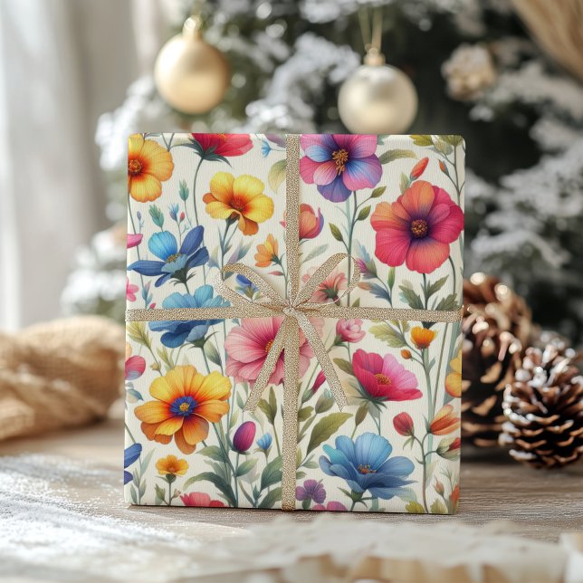 Farbenfrohe Blumenmuster Geschenkpapier Set (Von Creator hochgeladen)