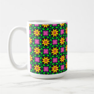 Farbenfrohe Blumenmuster Kaffeetasse