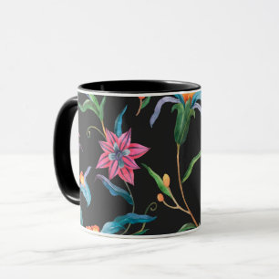 Farbenfrohe Blumenmuster, kühne und lebendige Tass Tasse