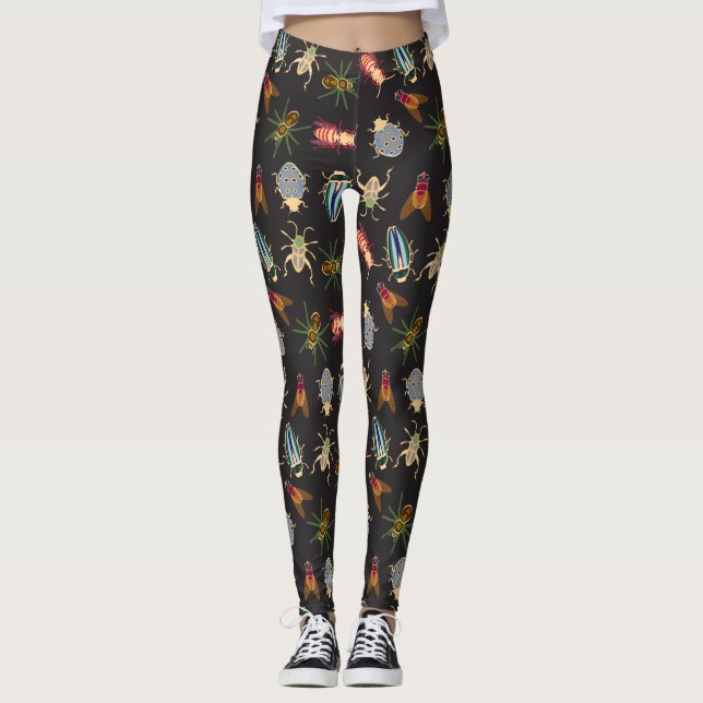 Farbenfrohe Blumenmuster Leggings (Vorderseite)