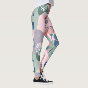 Farbenfrohe Blumenmuster Leggings