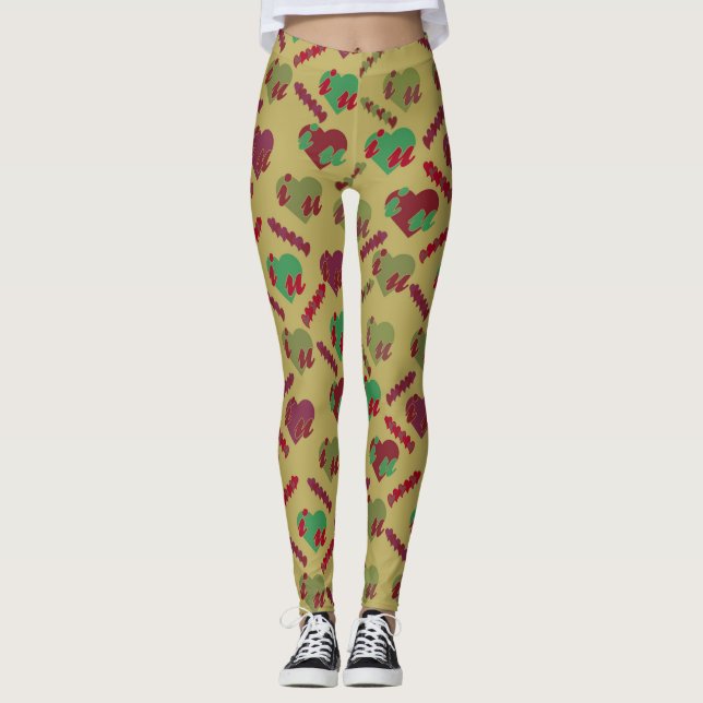 Farbenfrohe Blumenmuster Leggings (Vorderseite)