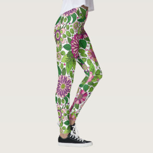Farbenfrohe Blumenmuster Leggings
