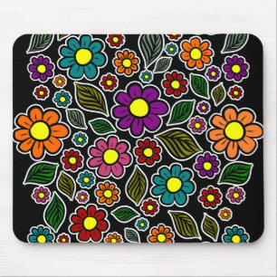 Farbenfrohe Blumenmuster Mousepad