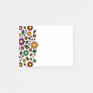 Farbenfrohe Blumenmuster Post-it Klebezettel