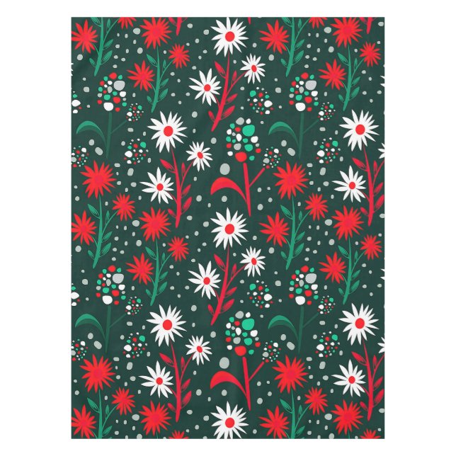 Farbenfrohe Blumenmuster Tischdecke (Vorderseite)