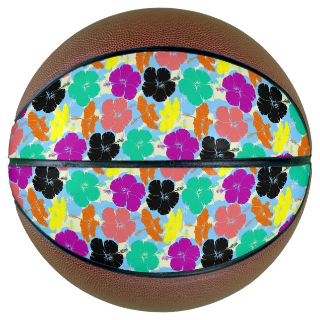 Farbenfrohe Blumenmusterdesign Basketball (Vorderseite)