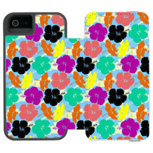 Farbenfrohe Blumenmusterdesign Incipio Watson™ iPhone 5 Geldbörsen Hülle