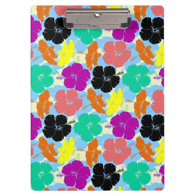 Farbenfrohe Blumenmusterdesign Klemmbrett (Vorderseite)