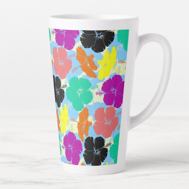 Farbenfrohe Blumenmusterdesign Milchtasse (Rechts)