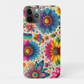 Farbenfrohe Blumenpower-Botanik der 60er Jahre Case-Mate iPhone Hülle