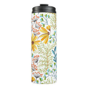 Farbenfrohe Blumenpracht, Dekoration ohne Dekorati Thermosbecher