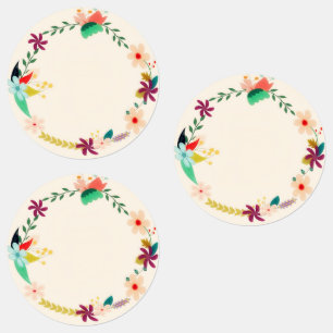 Farbenfrohe Blumenreste Niedliches wasserdichtes L Etiketten