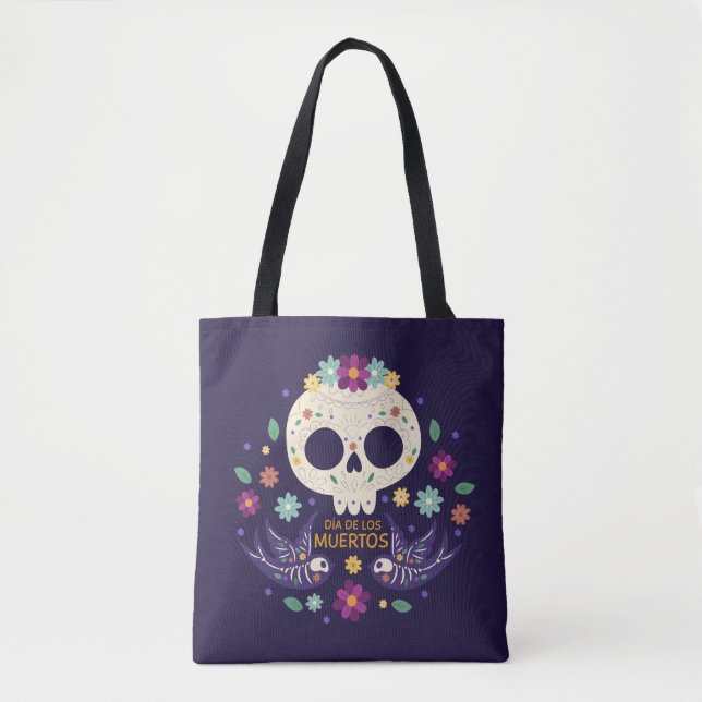 Farbenfrohe Blumenschäume Dia de Muertos | Tasche (Vorderseite)