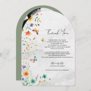 Farbenfrohe Blumenschmetterlinge Vielen Dank Einladung