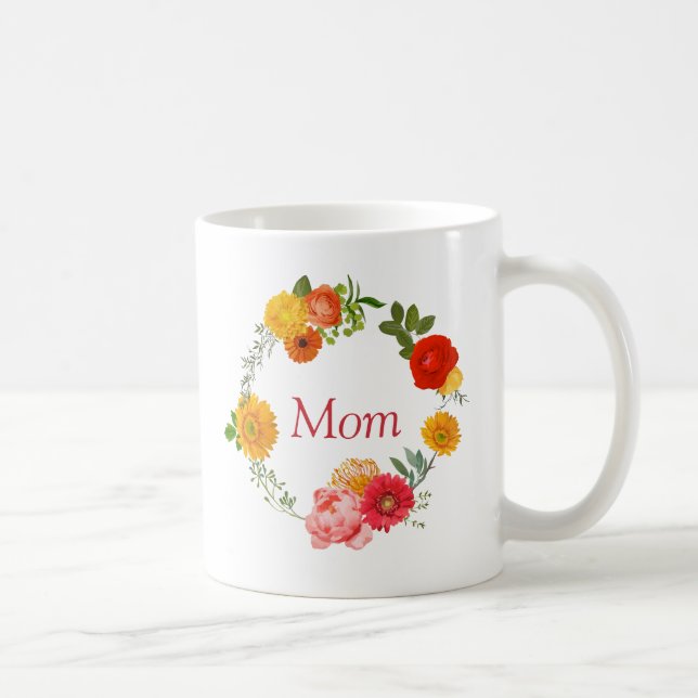 Farbenfrohe Blumenschreie - für den Muttertag Kaffeetasse (Rechts)