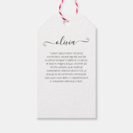 Farbenfrohe Blumenschrift Geschenkanhänger