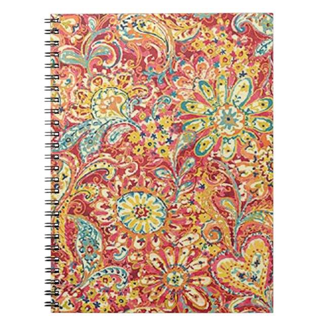 Farbenfrohe Blumenspirale-Notebook Notizblock (Vorderseite)