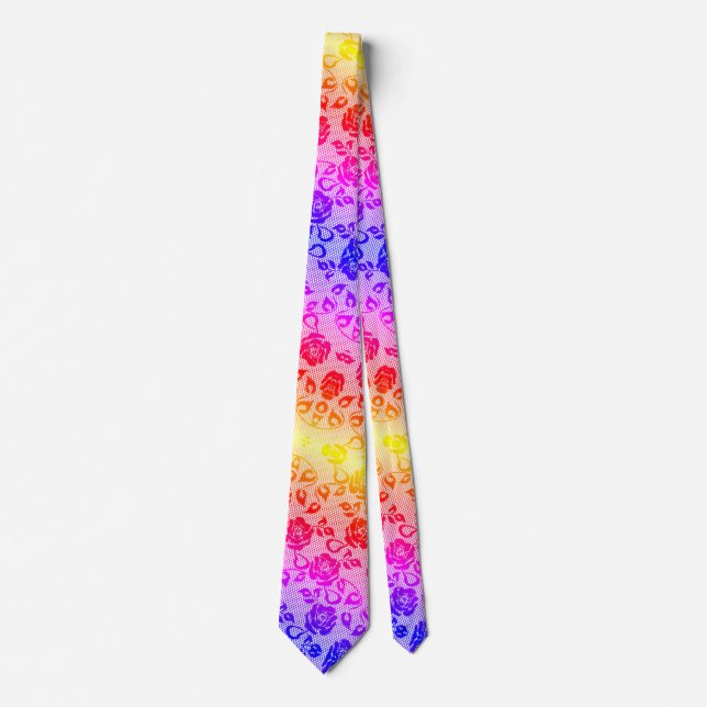 Farbenfrohe Blumenspitze Neck Tie Krawatte (Vorderseite)