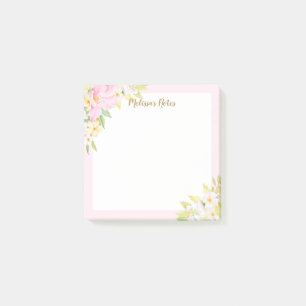 Farbenfrohe Blumenstrauß Wasserfarben Botanisches  Post-it Klebezettel