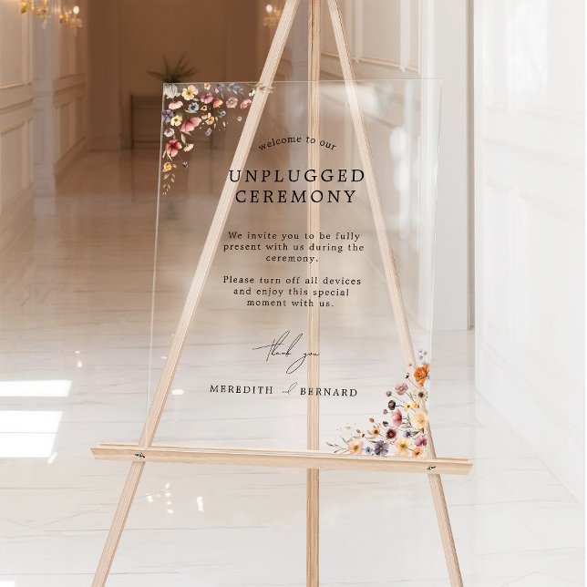 Farbenfrohe Blumenzeremonie ohne Stecker Acrylschild (Von Creator hochgeladen)